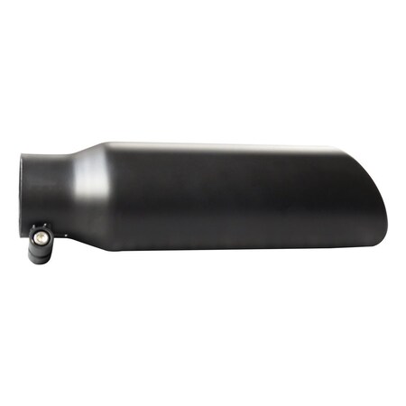 Speedfx 2-1/2" Inlet, 3-1/2" Outlet, Black Stainless Steel, Round, Angled Cut, Rolled Edge 203B